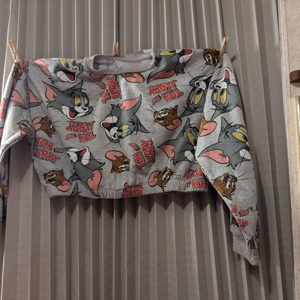 Tom and Jerry cropped sweatshirt